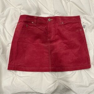 Route 66 Y2K Red Corduroy Mini Skirt